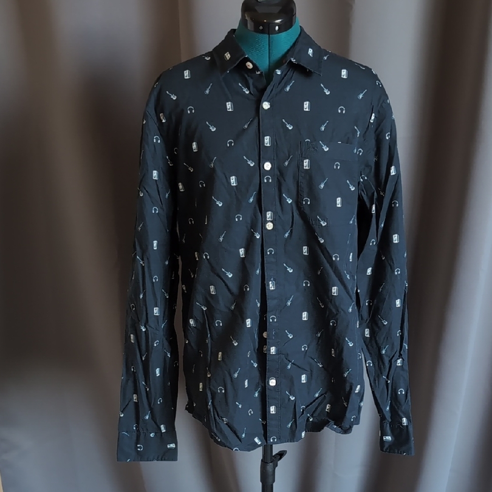 Original Penguin Black Patterned Casual Shirt